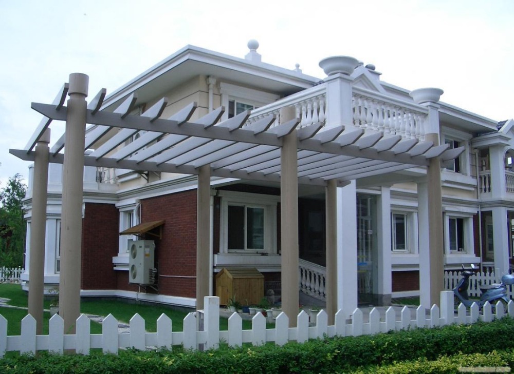 UV Resistance Aluminum WPC Pergola 3M Modern Wood Pergola Moisture Proof