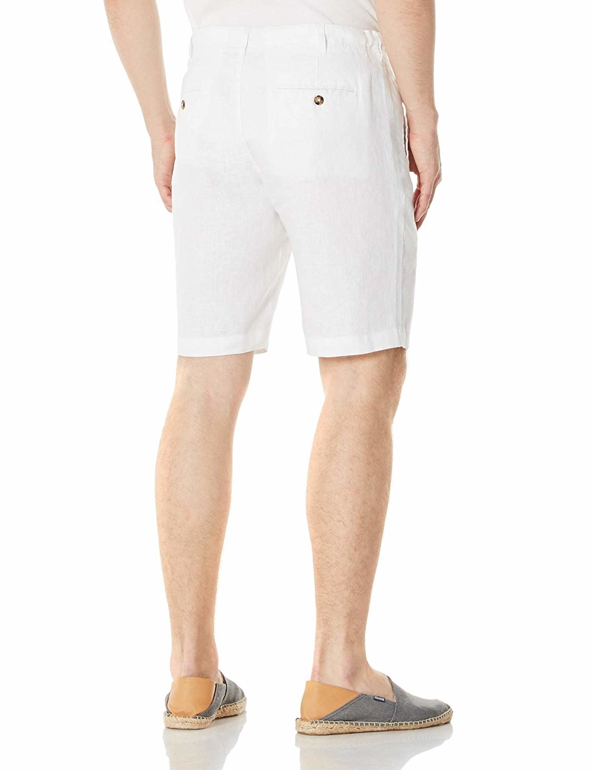 100% Linen Low Waist Straight Leg Mens Shorts Zipper Fly Customized