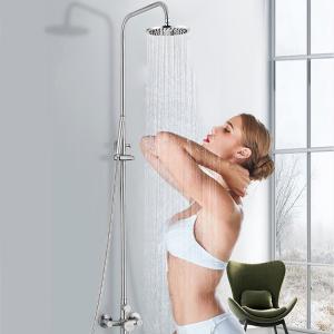 Quality 304 316 Brushed Nickel Bathtub Faucet Shower Adjustable Height wholesale