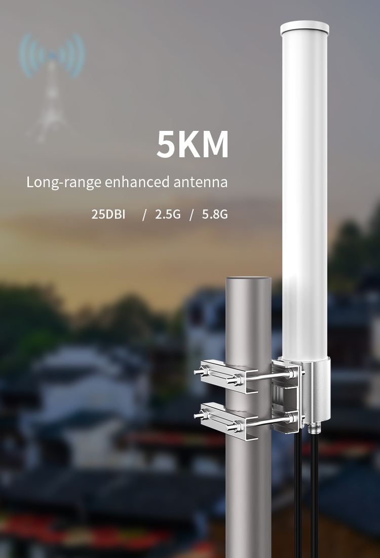 Customized Cable Length 4G LTE 2.4G 5.8G Antenna Omni 25DBi Gain High Gain Waterproof