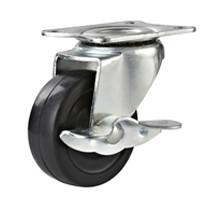 3" swivel industry rubber caster side brake, 3" caster,black rubber casters,