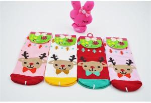 Quality Cartoon christmas deer patterned design cotton hosiery for girls wholesale