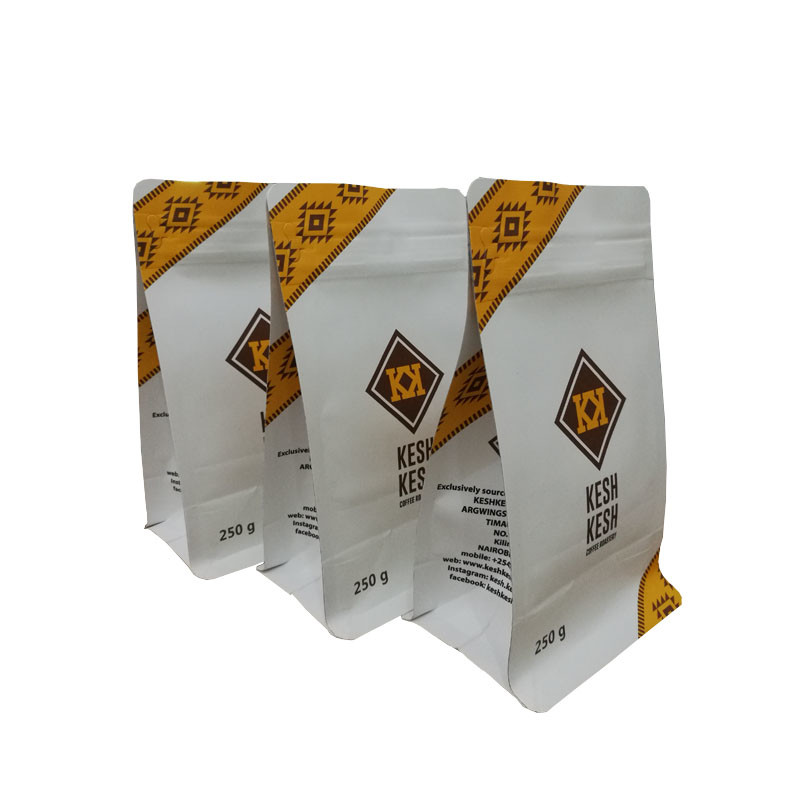 500g Aluminum Foil Gravure printing plastic coffee packaging bag with zipper