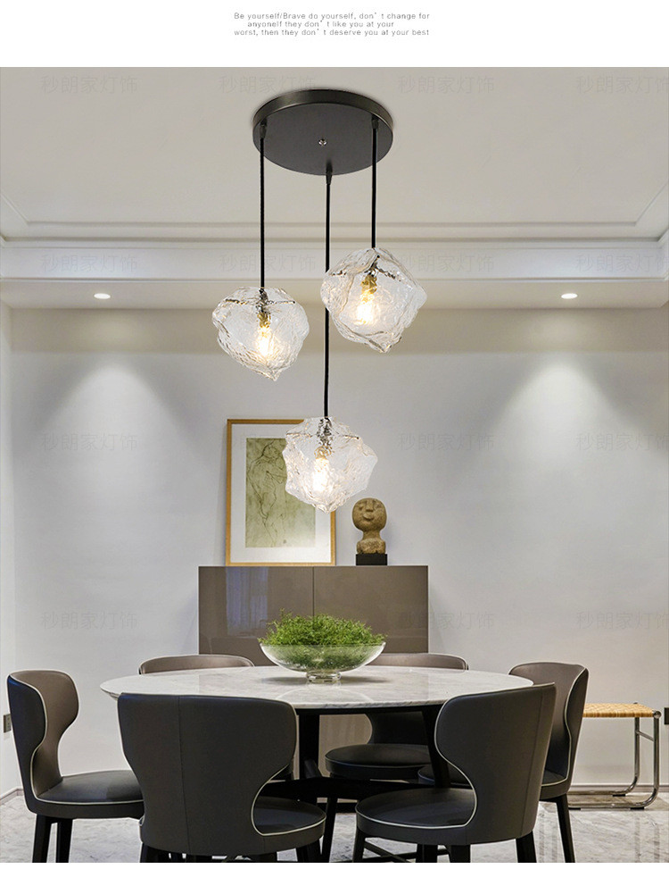 Modern Led Pendant Lamp Living Dining Room Bedroom Decoration Glass Stone Pendant Light(WH-GP-80)