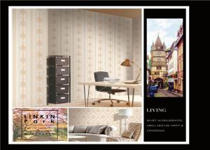Quality PVC waterproof wallpaper stripe flower design moder fashion hotel project wholesale