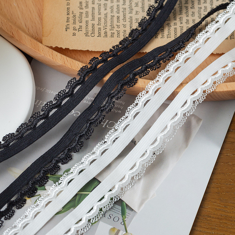 Head Light Occasion 1.5cm Weaved Eyebow Edge Polyester Elastic Bra Strap Ribbon For Garment Accessories