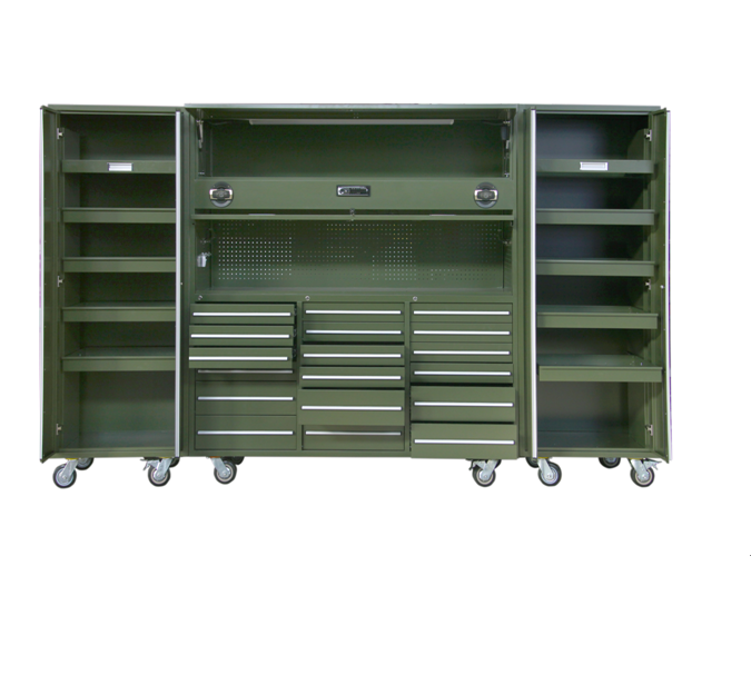 Production Garage ESD Tools Set Box with Wheels and Durable Stainless Steel Handles