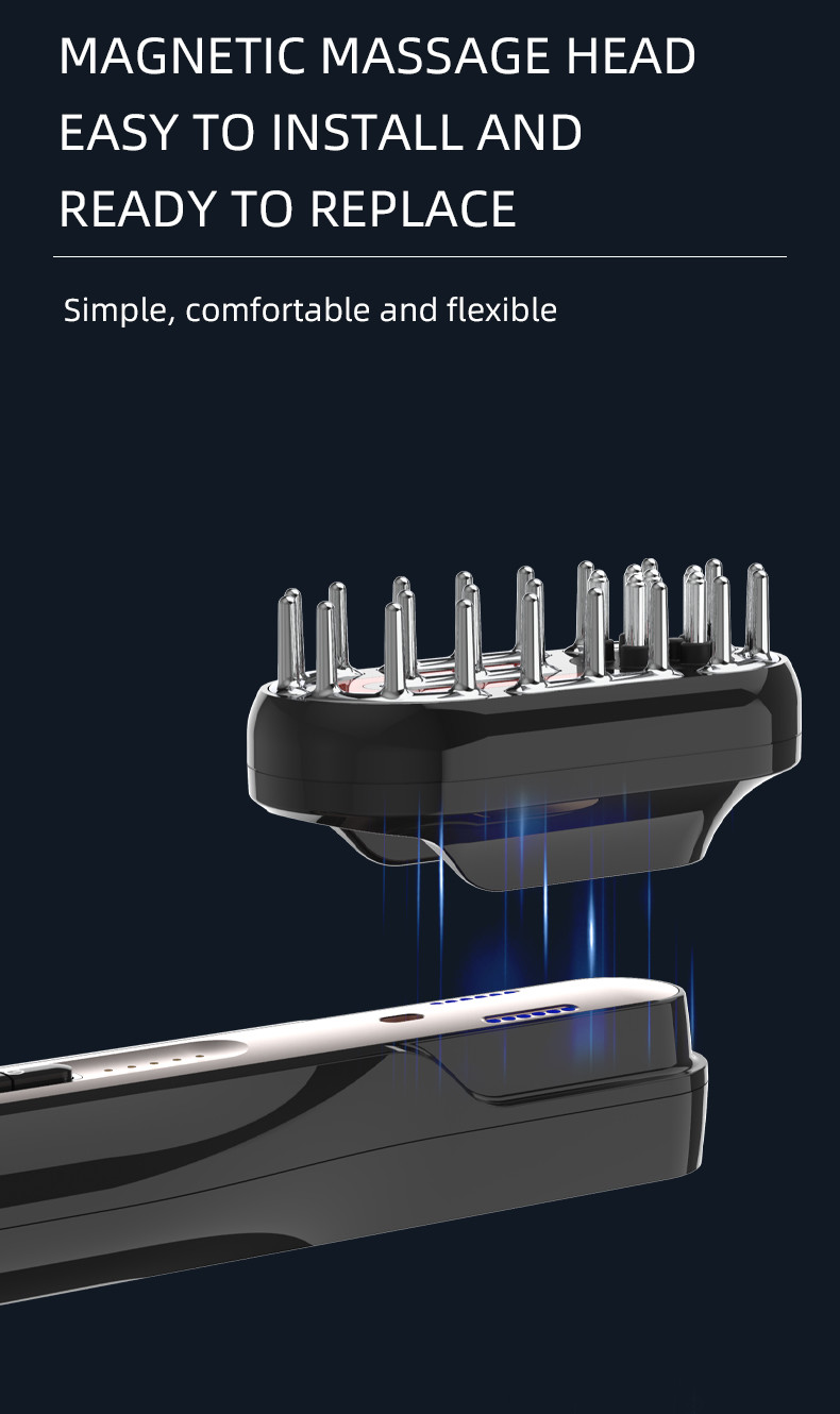 Multifunctional Electric Massage Comb Smart EMS Vibration Red Blue Light Face Body Skin Care Hair Growth