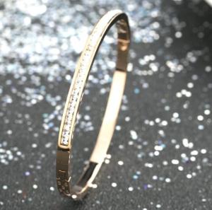 Quality 2018 gold bangles latest designs,slim diamonds stainless steel bangle bracelet wholesale