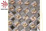 HTY - TS 300 300*300 Good Quality Silve Color Plating Ceramic Glass Metal Mosaic