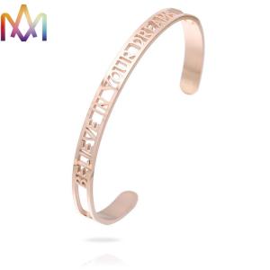 Quality Inspirational Fadeless Letter Hollow Carved Bracelet wholesale