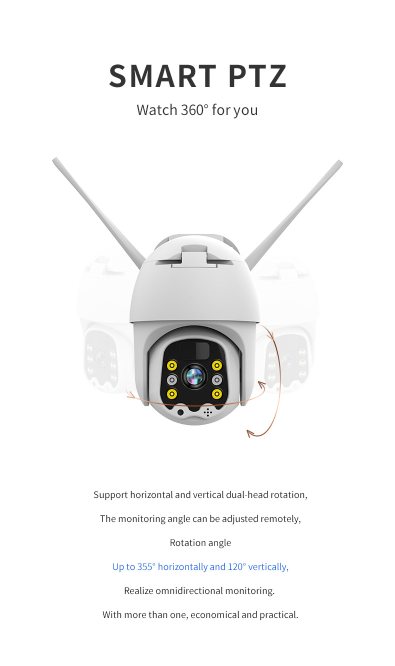 Glomarket 4G EU Solar PTZ Camera Android/IOS APP Operating System Detection Angle Distance Smart Home Camera