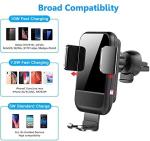 Wireless Car Charger Mount [Auto Clamping], Windshield Dash Air Vent Phone