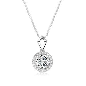 Quality Simple Design 18k Gold Lab-Grown Diamond Pendant White Diamond Jewelry Daily Style wholesale