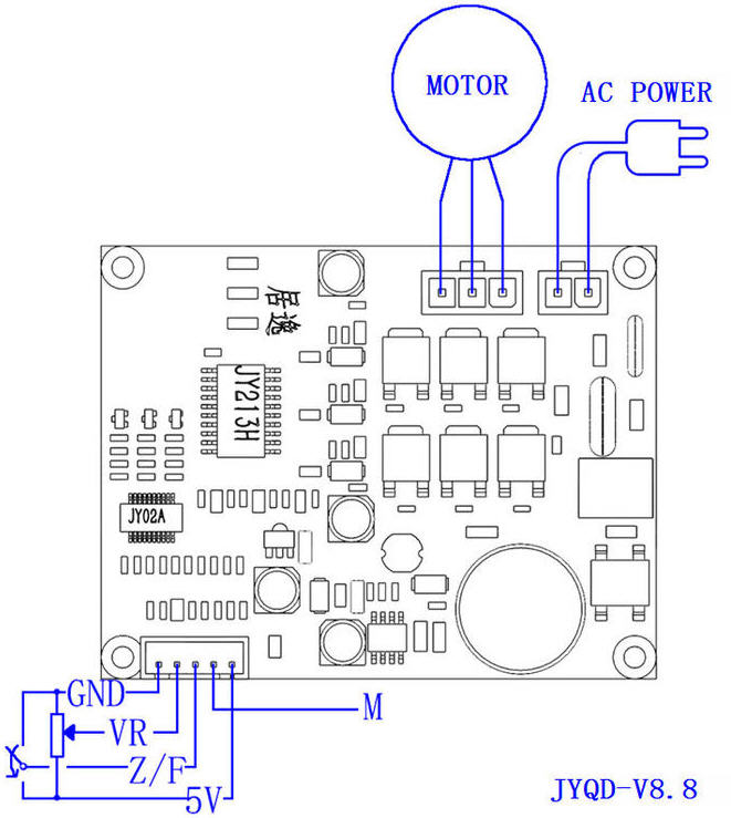 JYQD-V8.8 high voltage 110VAC/22VAC input BLDC Motor Driver