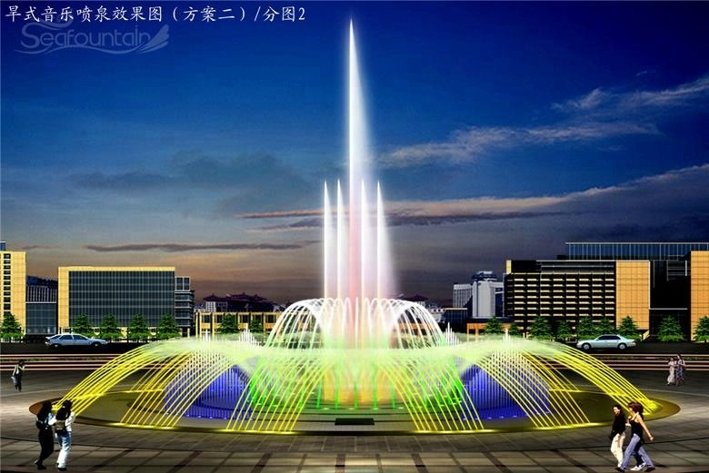 High Spray Dry Floor Fountains RGB Underwater Light