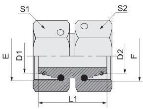 Metric Bite-Type Tube Fitting Straight Adapter with Swivel Nut 3c-W 3D-W