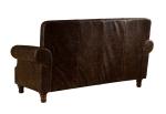 Europe Vintage Style Dark Brown Leather Loveseat , Two Seater Real Leather Sofa