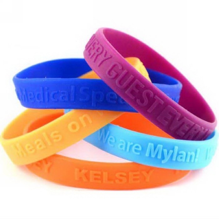 Multi Color Wristband Custom Silicone Bracelet With Screen Printing Logo