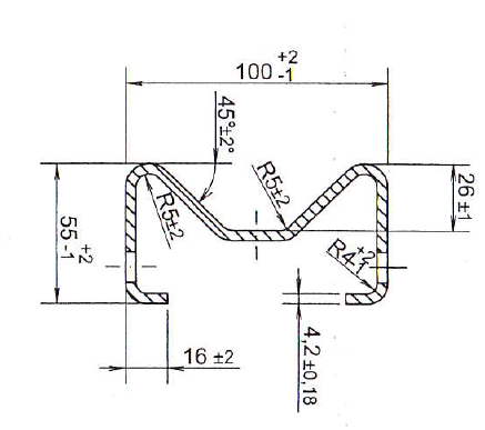 Hot Dipped Galvanized Steel Highway Guardrail Sigma Post with Straight Barrier Design