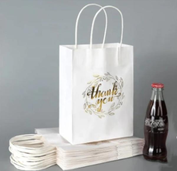 Custom Restaurant Food Delivery Take Out Packaging Bag Design Your Own Logo Flat