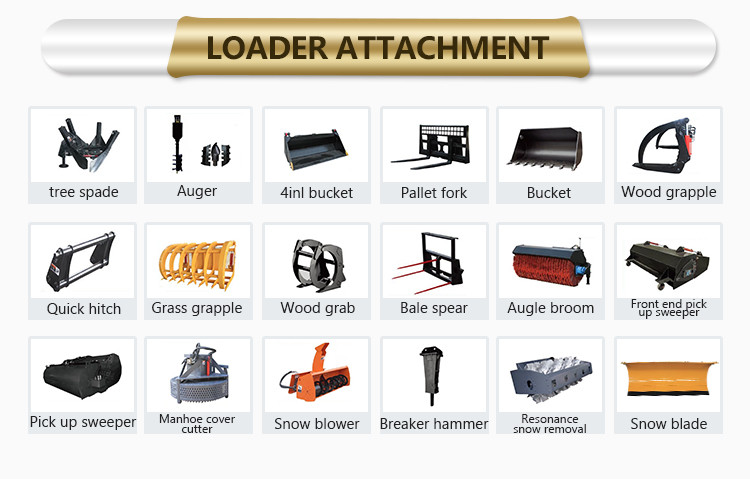 Multi-attachment 0.8 ton compact articulated front bucket wheel loader