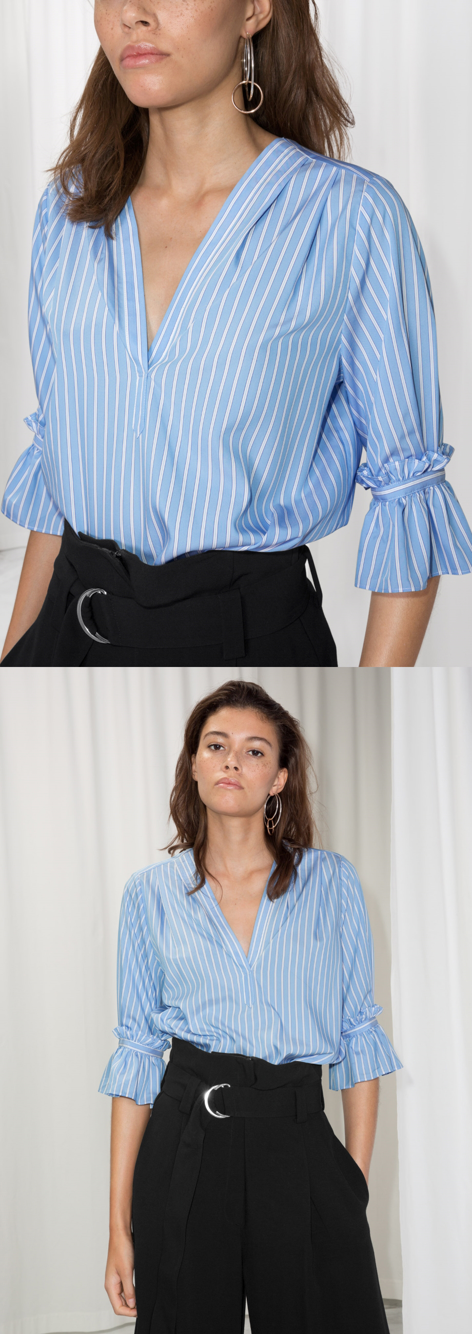 Frill Sleeve Designs Blouse For Woman