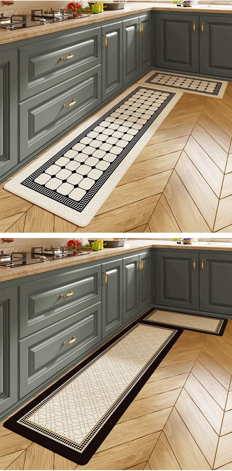Interlocking Bathroom and Kitchen Floor Mats with Waterproof Polyester Fiber Material
