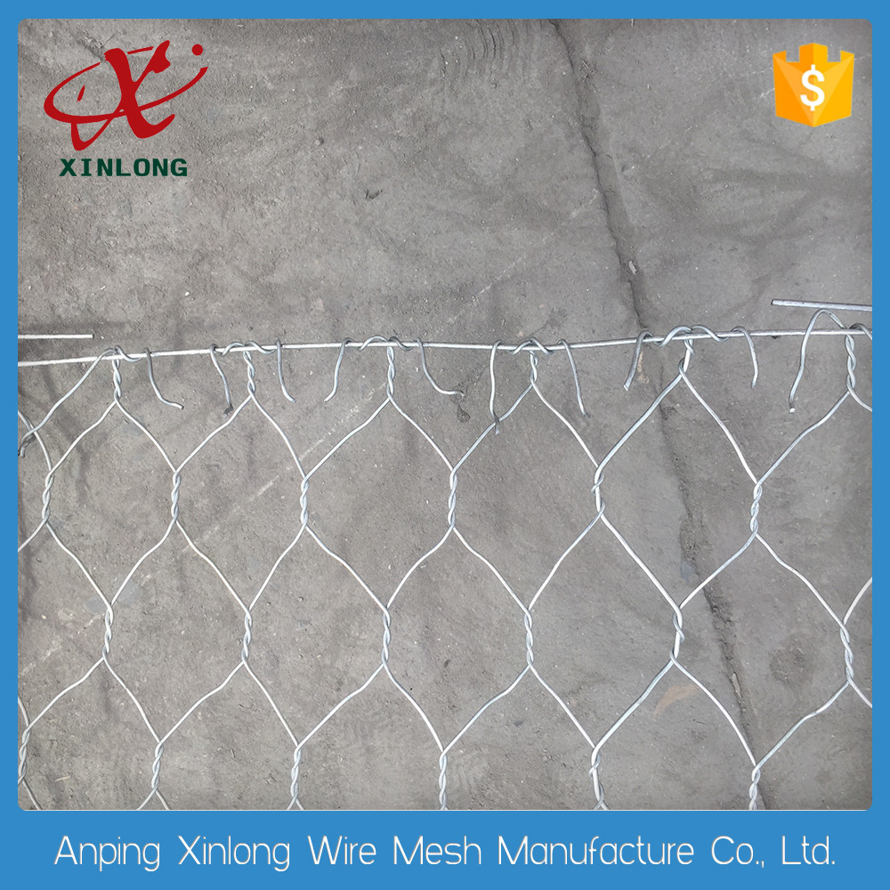 Galvanized Double Twisted Gabion Wire Mesh Panels For Preventing Rock Breaking