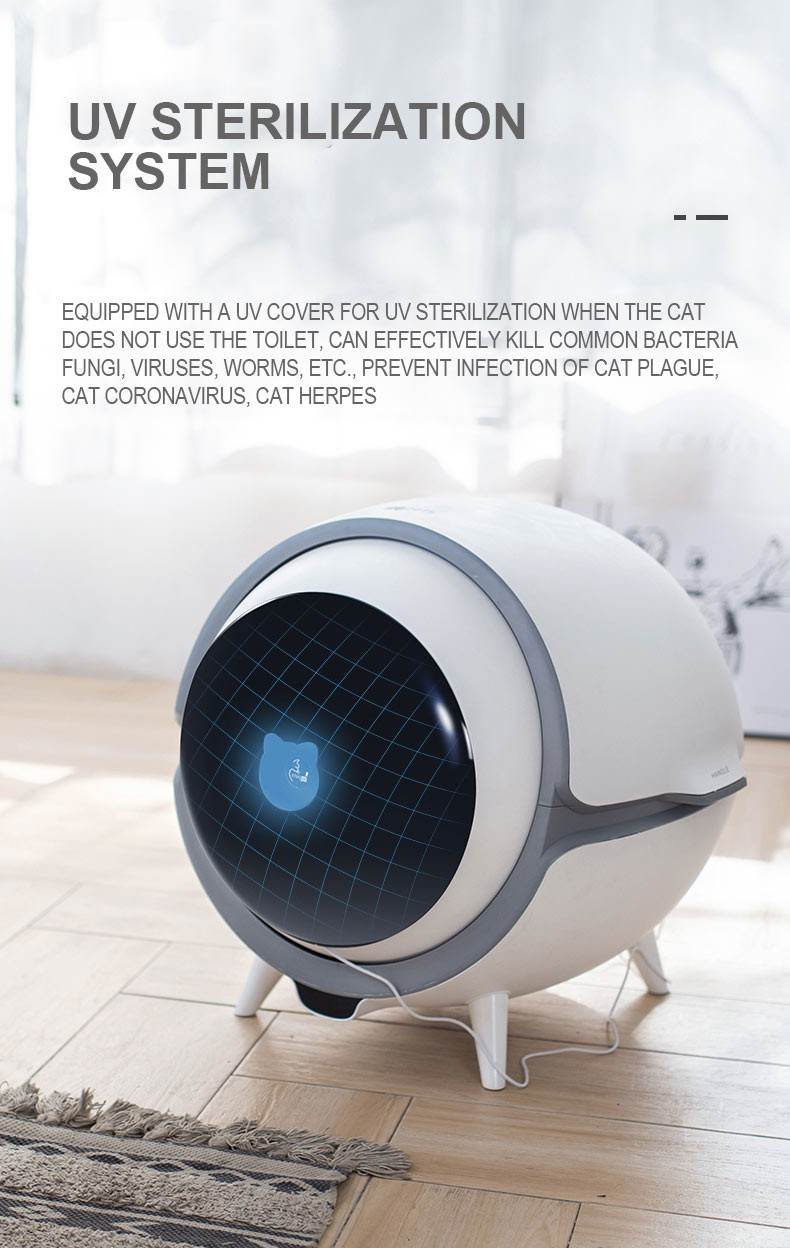 Automatic Self Cleaning Cat Toilet Fully Enclosed Indoor 6W 11.5Kg