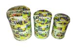 Printed Tinplate Round Food Tin Canister For Popcorn / Spices Storage