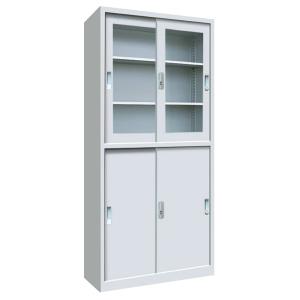 Quality Sliding Door Steel Filing 1850*850*400 Light Grey RAL7035 Knock Down Steel Stationery Cupboard wholesale