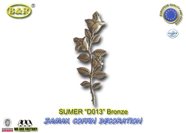 Metal coffin decoration zamak rose zinc alloy flower D013 45cm*13cm Antique