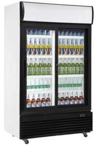 Quality 810L upright double sliding door no frost fan cooling display beverage cooler/glass door chiller/beverage showcase wholesale
