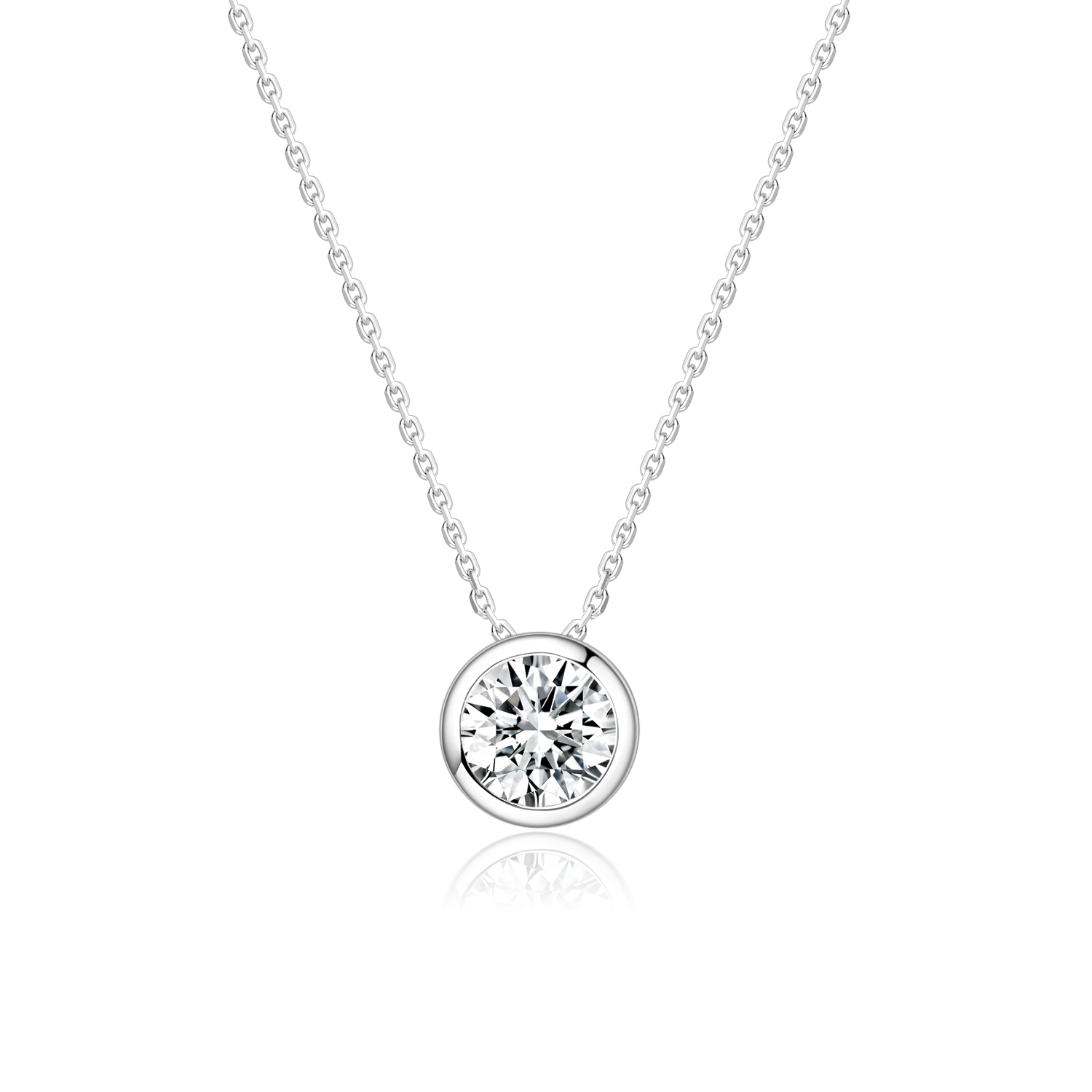 Simple Design 18k Gold Lab-Grown Diamond Pendant Daily Style Pendant White Diamond jewelry Round Shape