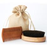 Wooden Beard Brush Grooming Kit for Men Abeis Custom Logo Comb Growth Set Wood