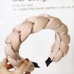 Exaggerated Thickened Sponge Hairband Girl Pure Color Braid Headband Wholesale