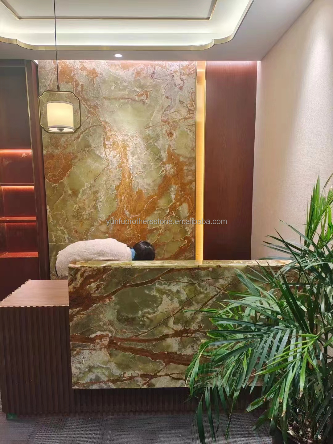 Green Onyx Marble Backlit Panel for Modern Graphic Design and Wall Decoration Purpose