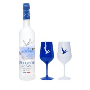 Quality Blue White Grey Goose Acrylic Glasses Party Vodka Cocktail Plastic Glasses wholesale