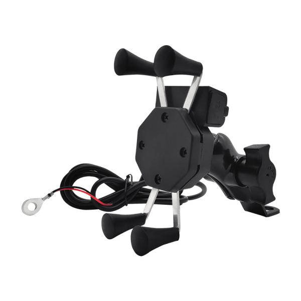 360 Degree X Claw Waterproof Motorcycle Phone Mount With Charger 2.5A Usb