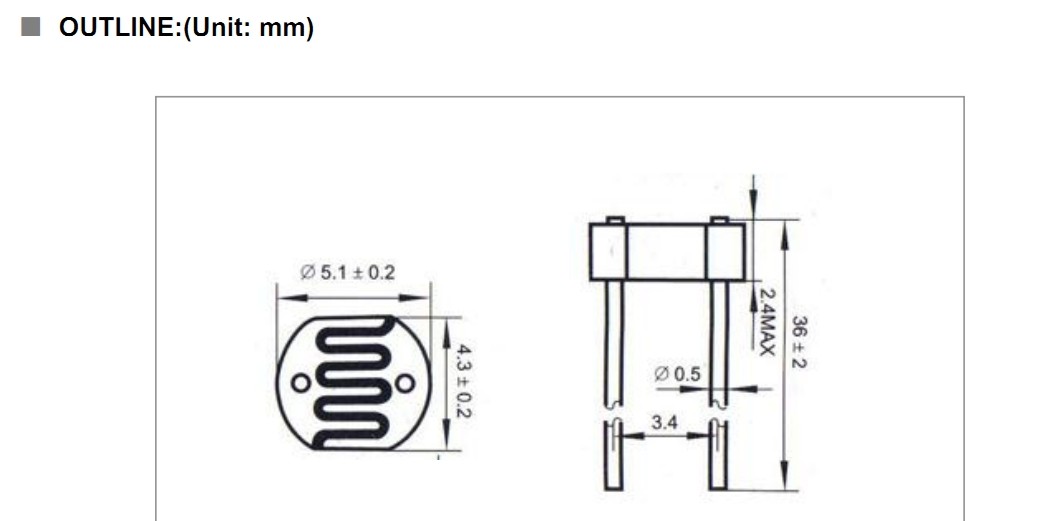 5mm CDS Photoconductive Cell / Photoresistor For Switch , Photocell Resistor