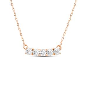 Quality 18K 14K 10K Solid Gold Clarity CVD Round Cut Bezel Lab Grown Diamond Necklace wholesale