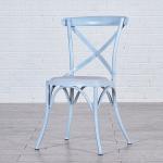 Cross Back Modern Metal Dining Chairs For Restaurant / Coffee Bar