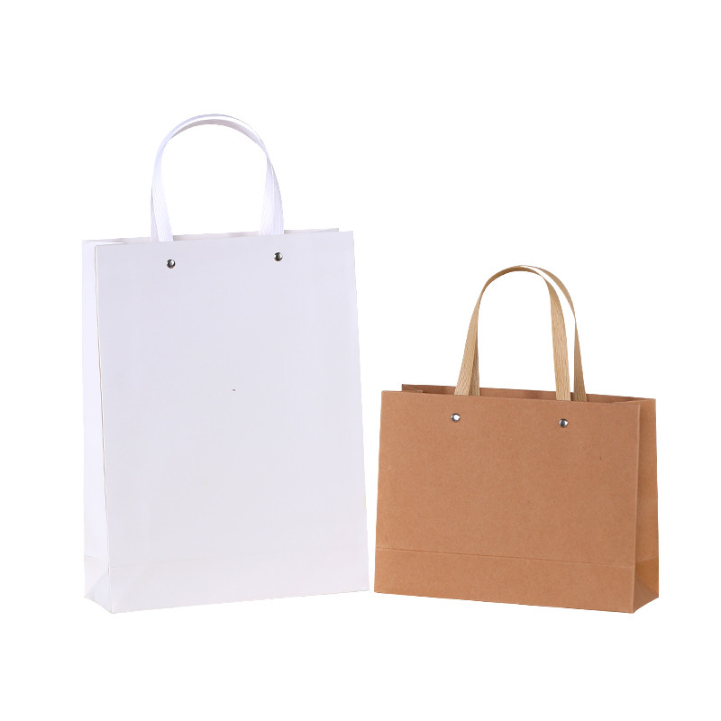 100g-130g Kraft Recycled Paper Gift Bag Easy Carry With Handle