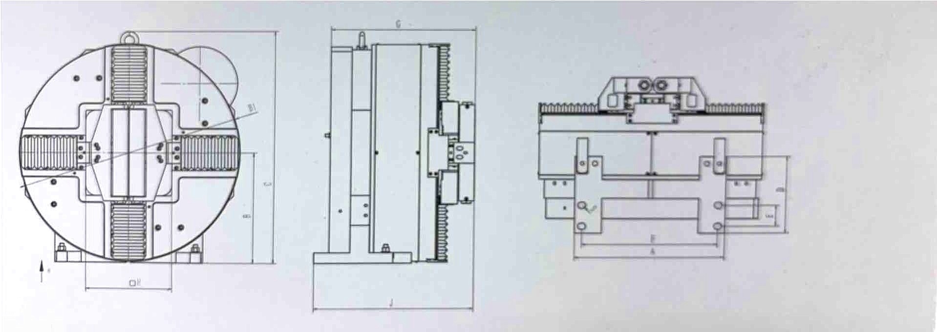Square Hole Pneumatic Rotary Chuck Of Laser Dedicated Pipe Cutter