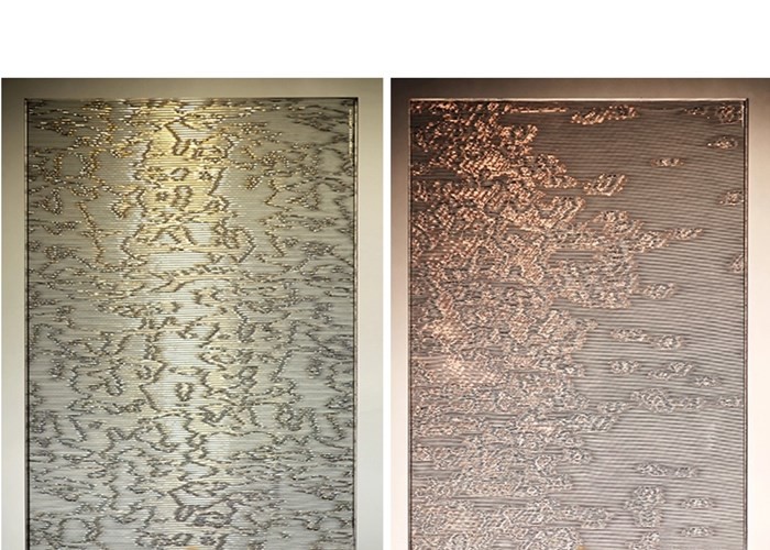Silver Finished Interior Wire Mesh Copper Wires Laminated Glass