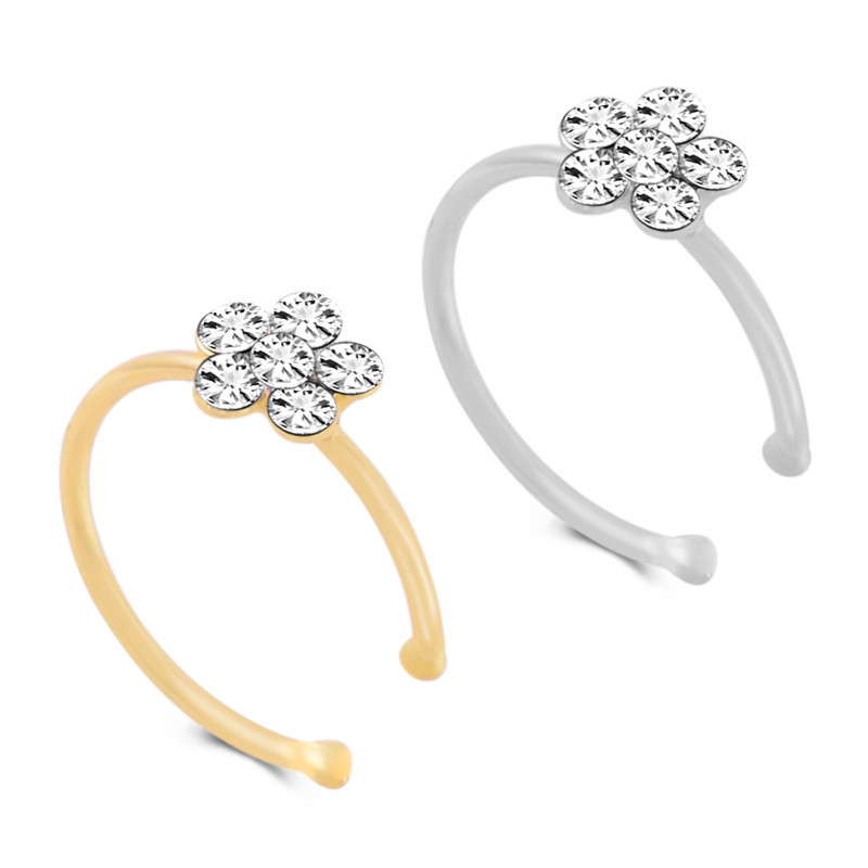 Trendy Colorful Nostril Stainless Nose Hoop Plum Nose Rings Clip On Nose Ring Fake Piercing Body Jewelry For Women