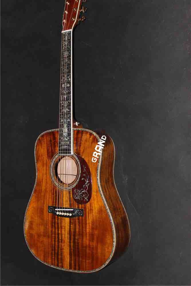 Custom Aaaa All Solid Koa Wood 45D Type Dreadnought Acoustic Guitar