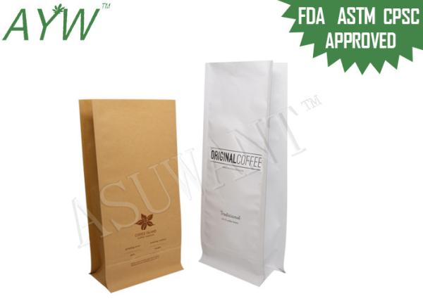 Food Grade Resealable Coffee Bags With Valve , Personalized Tea Bags PE Lined