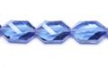 Blue Glass Faceted Slabs, 15 Beads Per Strand
